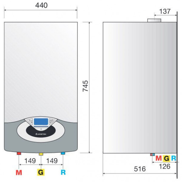 Одноконтурний конденсаційний котел Ariston GENUS PREMIUM EVO HP 45